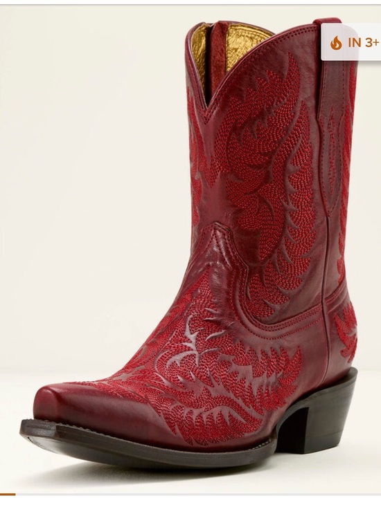 Ariat Shoes - Ariat Red Embroidered Western Ankle Boot